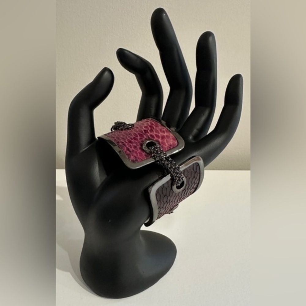 New Nine West Python-Print Chain Bracelet - Wine and Lilac Hues